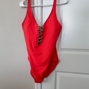 Bleu Rod Beattie Red One Piece Swimsuit new with tags